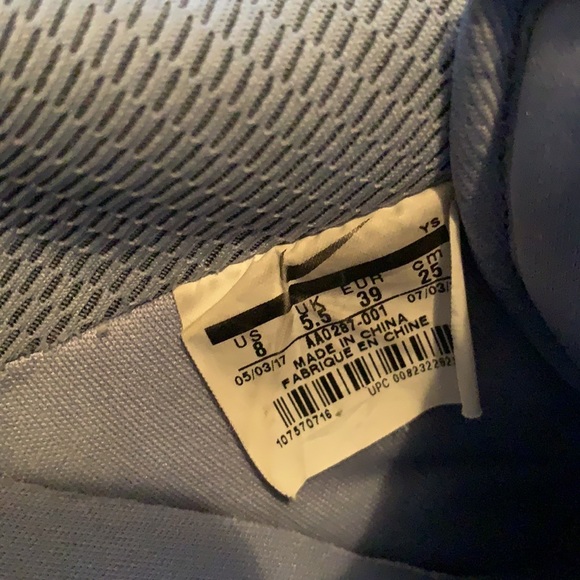 Blue Suede AF1 Gum Bottoms. Size 8 Women’s - Picture 4 of 5